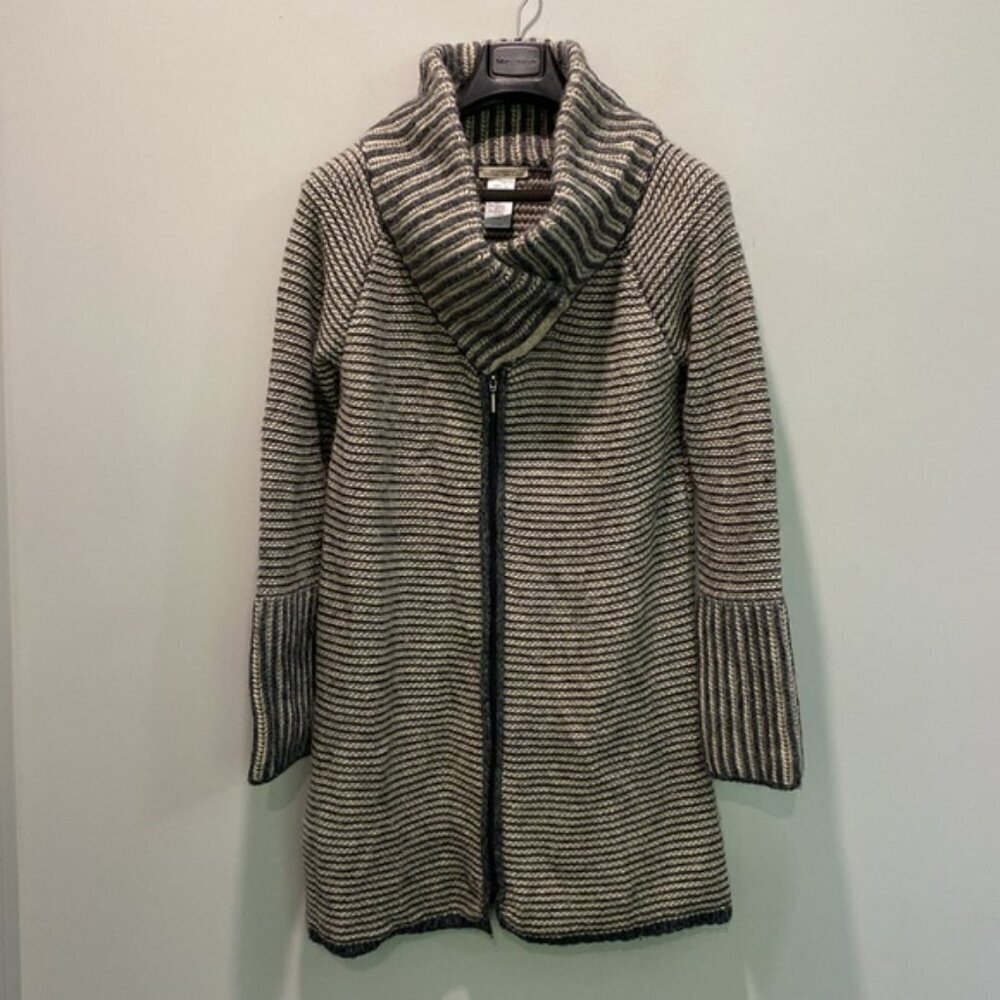 Elisabetta Grey Alapa Wool Zip Sweater Cardigan size large - Picture 6 of 13